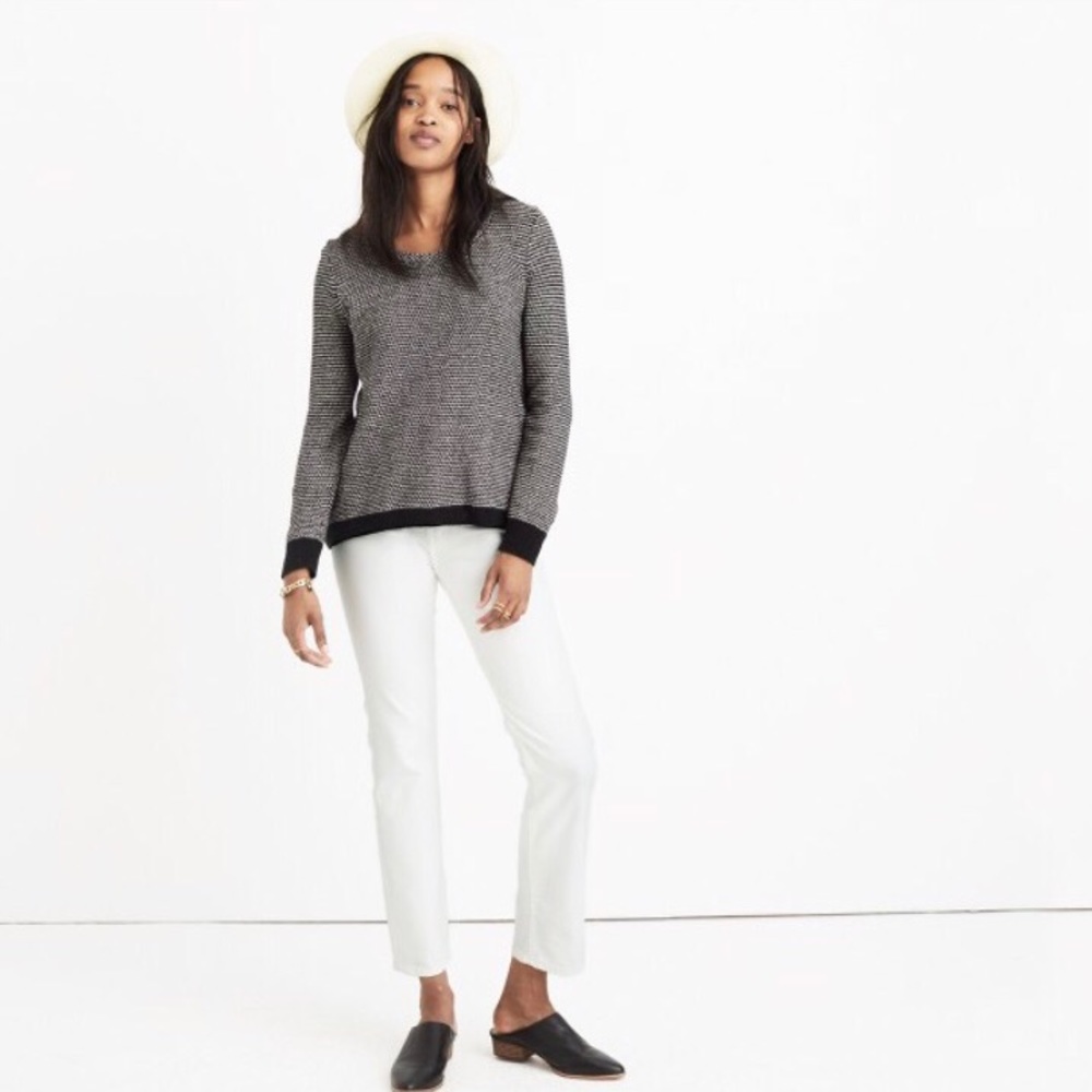 Madewell Riverside Pullover Sweater in Dotweave